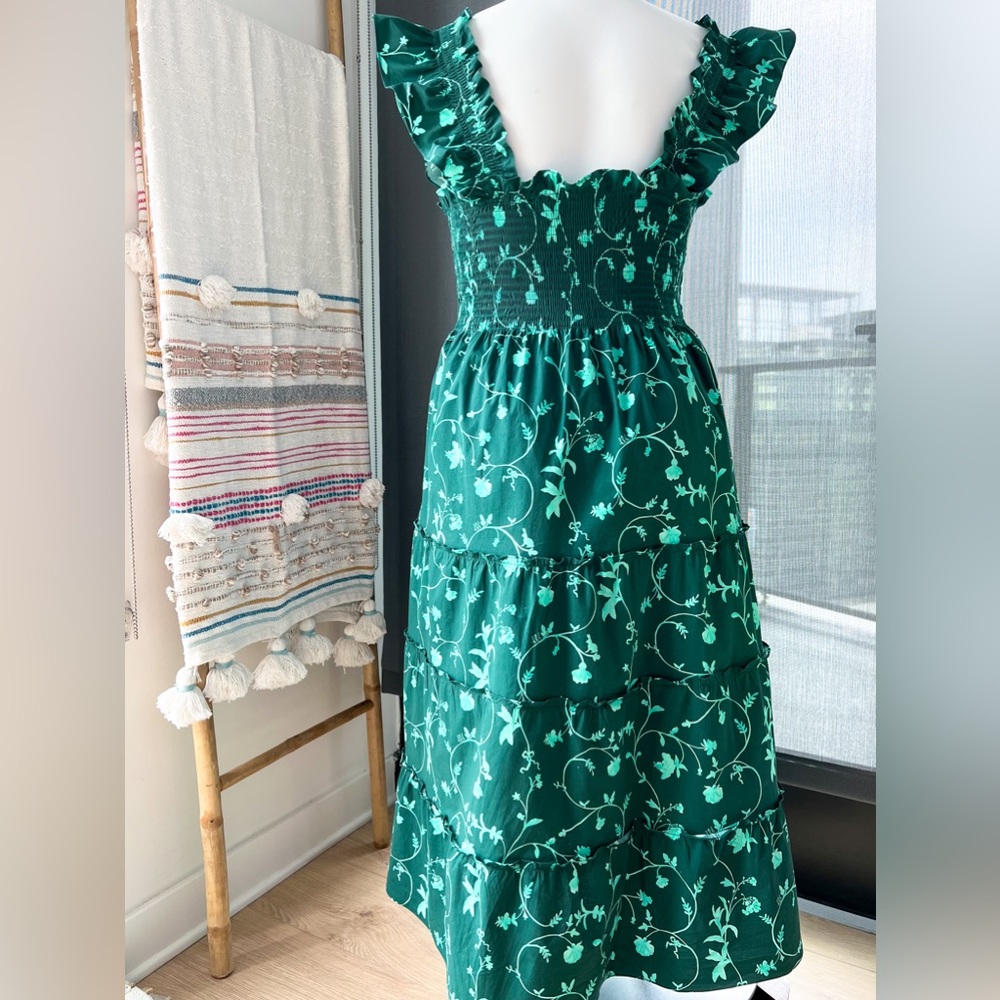 Hill House The Nap Alikah Green Green Botanical Sleeveless Midi Dress Women’s XL - Picture 4 of 8